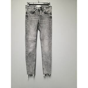 Zara Black Stonewash Signature Denim Skinny Jeans Women's Sz 2 Raw Hem NWOT
